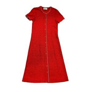 Ladies Vintage 60’s Butte Knit‎ Button Down Maxi Length Dress Size Medium